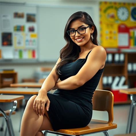 Graceful Latina Teacher A Captivating Classroom Moment