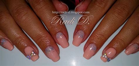 It S All About Nails Nude Pink Gel Polish With Glitter And 3d Bows
