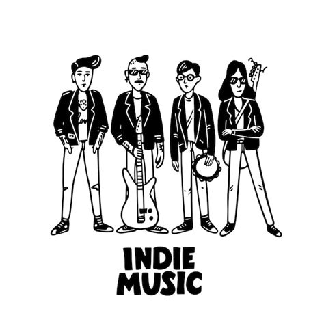 Premium Vector Indie Rock Music Band