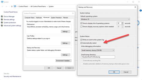 Enable Or Disable Auto Restart Feature In Windows System Failure