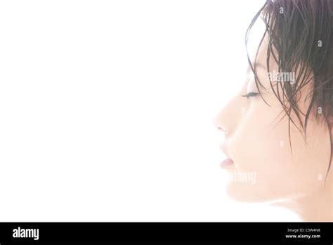 Profile Of Young Woman With Eyes Closed Stock Photo Alamy