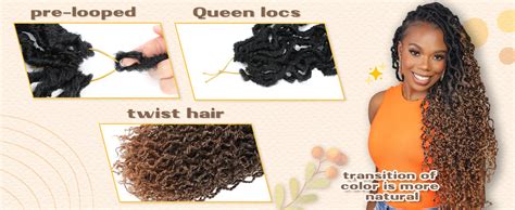 Baota 24 Inch Goddess Locs Crochet Hair 7 Packs Boho Queen Locs With Twist Hair