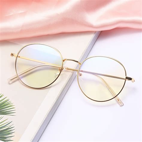 Vintage Round Blue Light Blocking Glasses Spectacles Lens Computer Game Glasses Eyeglasses