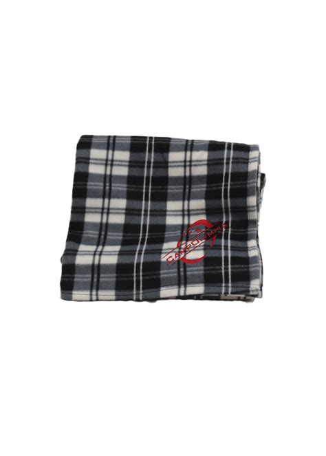 Throw Blanket Gray Plaid Camp Olympia
