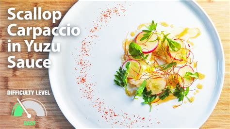 Scallop Carpaccio With Home Garden Microgreens In Yuzu Sauce Youtube