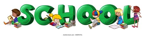 font design word school illustration stock vector royalty