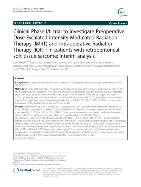 PDF Clinical Phase I II Trial To Investigate Preoperative Dose