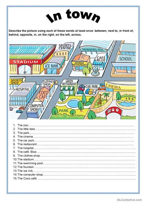 Prepositions Of Place The Map Of The City Prepositions Map Esl Porn ...