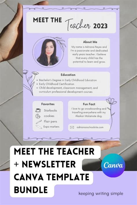 Meet The Teacher Canva Templates Editable Classroom Newsletter Editable