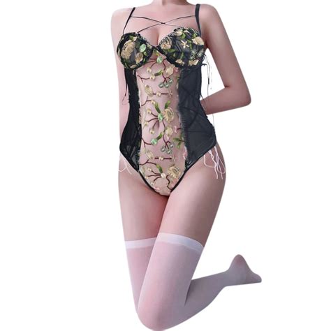 Weaiximiung Hot Fashion Lingerie For Women Red And Black Lace Up Women