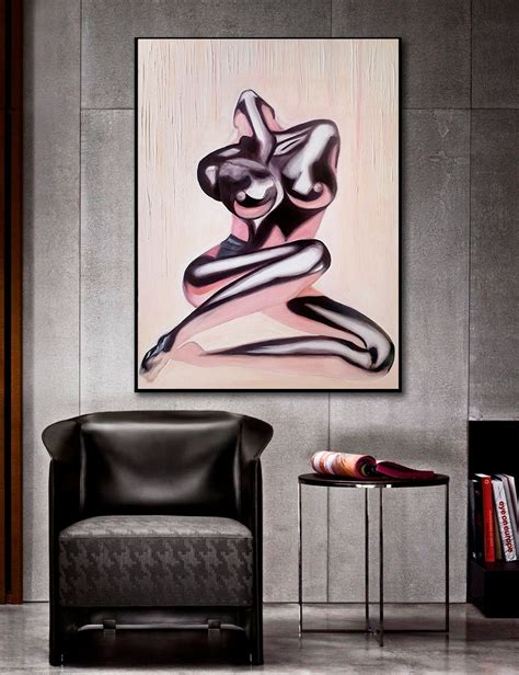 Erotic Nude Art Print Naked Woman Poster Sexy Female Canvas Etsy