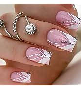 Amazon Yosomk Nude Press On Nails Almond Shaped Fake Nails Medium Glossy Stick On Nails