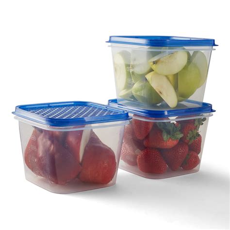 Mainstays 62 Cup Plastic Food Storage Container With Lid Set Of 3