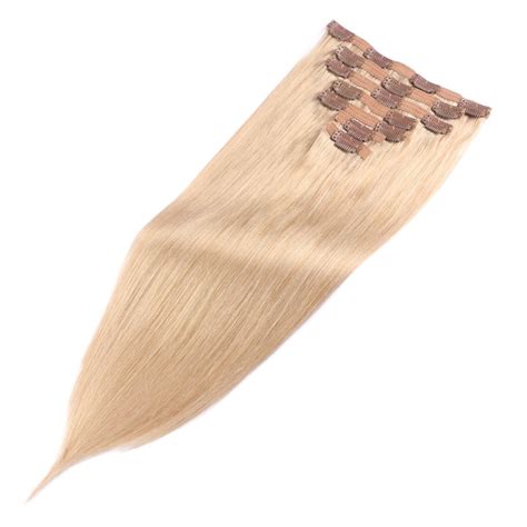 Sandy blonde Seamless Clip-in Extensions - 100% Real Remy Human Hair ...