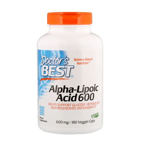 Doctor's Best, Alpha-Lipoic Acid, 600 mg, 180 Veggie Caps - iHerb