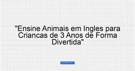 Atividade Em Ingles Para Criancas
