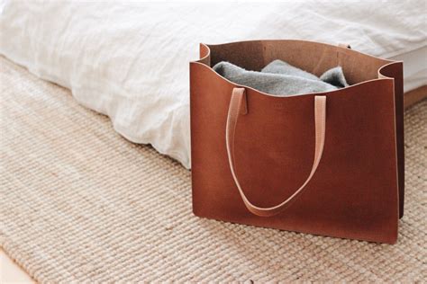 Nude Leather Tote Leather Tote Bag Leather Purse Etsy