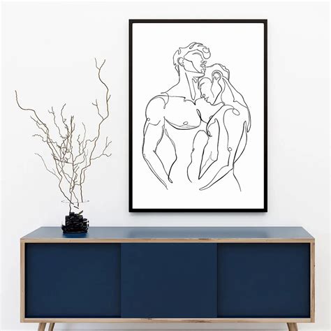 Gay Gift Faggotry Cartaz Homem Beijo Abra O Amor Impress Es Linha