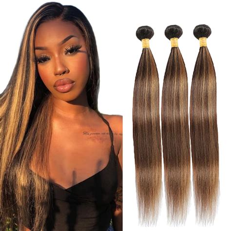 Amazon Pvoekoe T1B P430 Human Hair Bundles Honey Blonde Bundles 8A Brazilian Virgin Brown