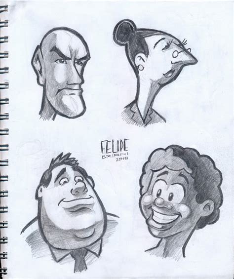 sketchbook - cartoon faces by FelipeBriani on DeviantArt