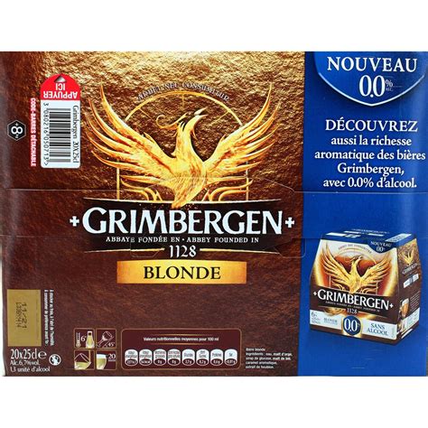Livraison à domicile Grimbergen Bière blonde d Abbaye 6 7 20x25cl