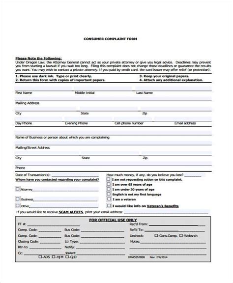 Free Sample Legal Complaint Forms In Pdf Ms Word Excel