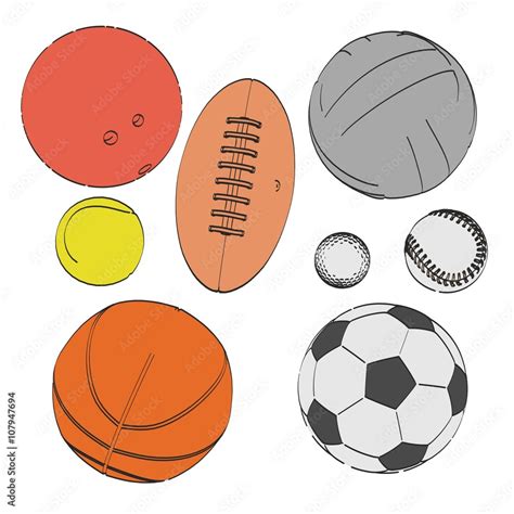 cartoon illustration  ball set stock illustration adobe stock