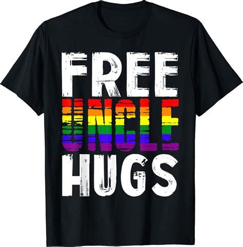 Mens Free Uncle Hugs Lbgt Rainbow Gay Pride Month Gift T Shirt Walmart