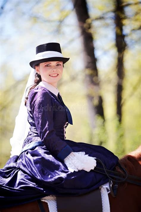 Portrait of the Horsewoman. Stock Image - Image of fashioned, gown ...