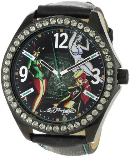 On Sale Hottest Mens Watches Ed Hardy Men S HS PU Hot Shot Pin Up Chics Watch