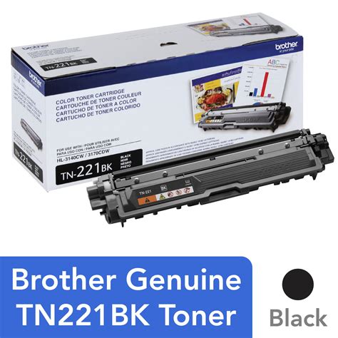 Brother Genuine Standard Yield Toner Cartridge TN221BK Replacement