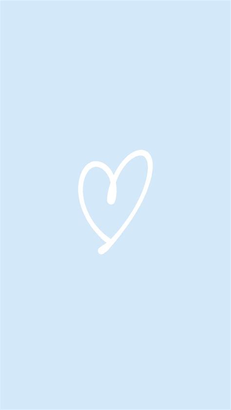 Cute Blue Wallpaper With A White Heart