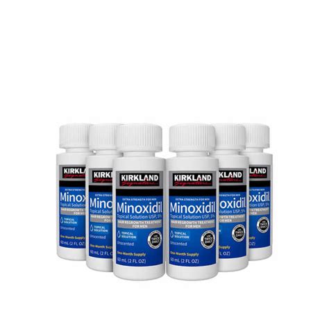 Kirkland Minoxidil Solución Tópica Al 5 6x60ml Tratamiento 6 Meses