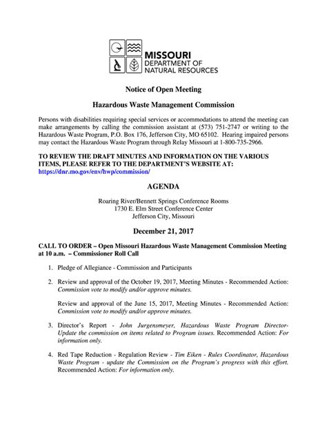 Fillable Online Dnr Mo Ri Dem Waste Management Notice Of Proposed