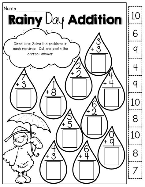 Kindergarten Cut Out Worksheets