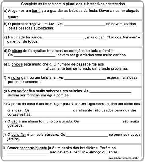 Substantivo Atividade 4 Ano