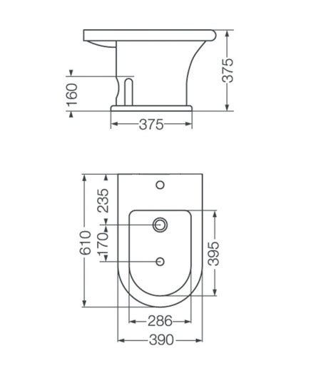 Ferrum Murano Bidet 1 Agujero Blanco BUR1J Discontinuado