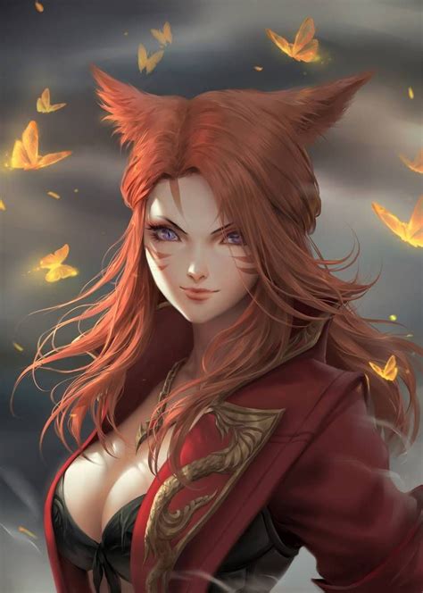 Miqote Chubymi Fantasy Character Design Fantasy Art Women