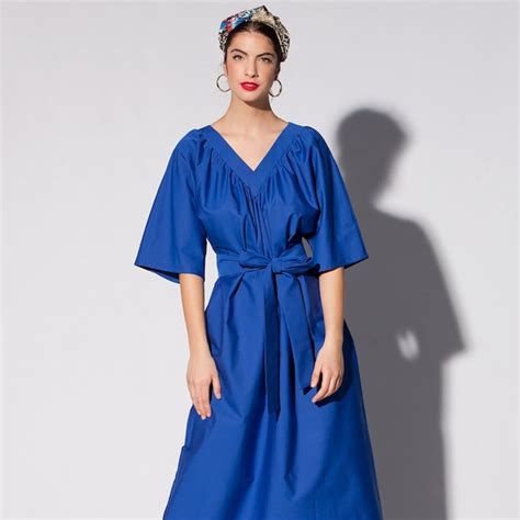 Blue Cotton Dress Etsy