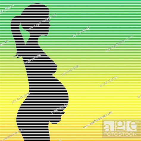 Pregnant Naked Woman Silhouette Illustration Stock Photo Picture