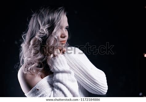 Studio Sexy Blonde Evening Long Hair Stock Photo Shutterstock