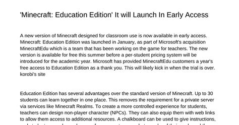 Minecraft Education Edition It Will Launch In Early Accessnzyhj Pdf Pdf Docdroid