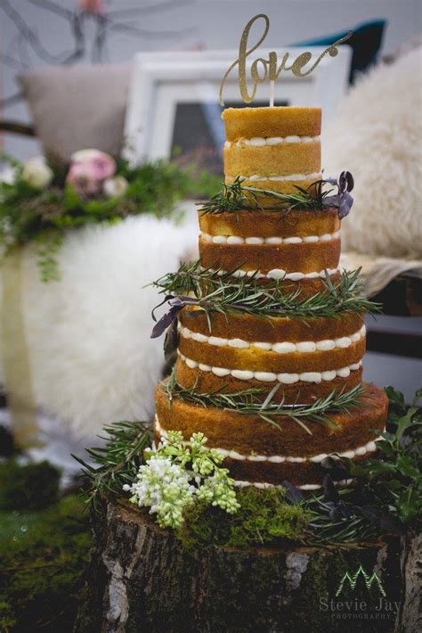 White Rose Cake Design Naked Cake With Foliage And Greenery