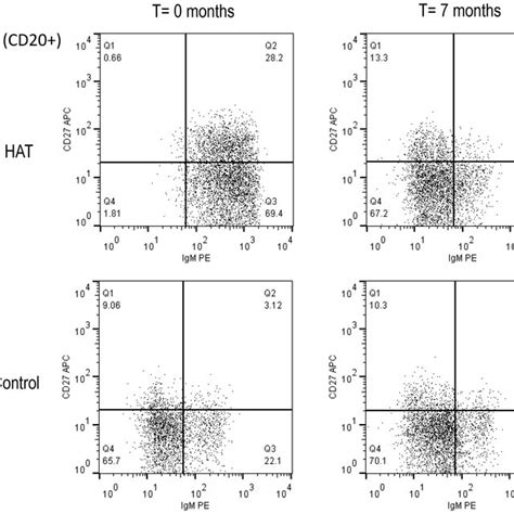 Flow Cytometry Dot Plot Of The Cd T Cell Population In Hat And In A