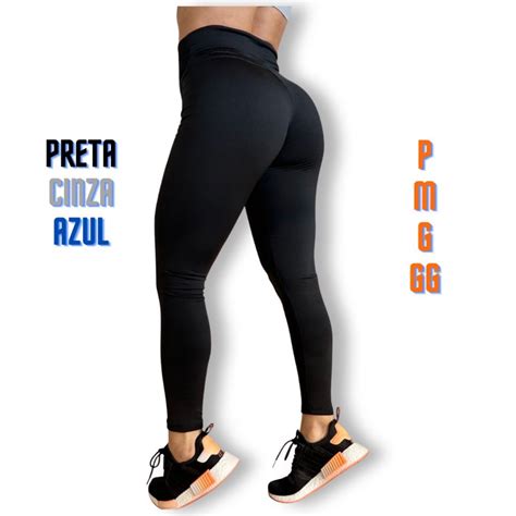 Calça Legging Feminina Lisa Cintura Alta Dia A Dia Academia Sport