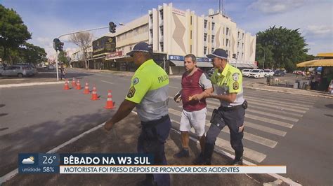 Motorista bêbado bate em dois carros na W3 Sul DF1 G1