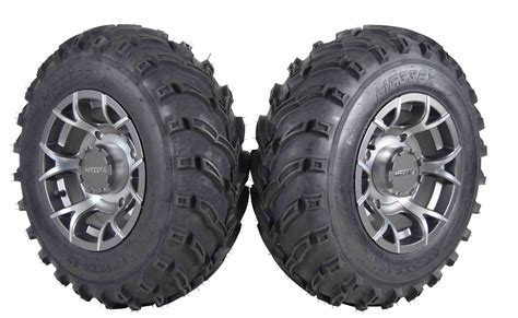 MASSFX MS 25x8 12 ATV Front Tire 6 Ply Gun Metal Wheel Kit 12x7 4 156