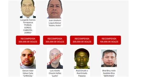 Policía Nacional Lista De 76 Delincuentes Más Buscados En Perú Actualidad Perucom