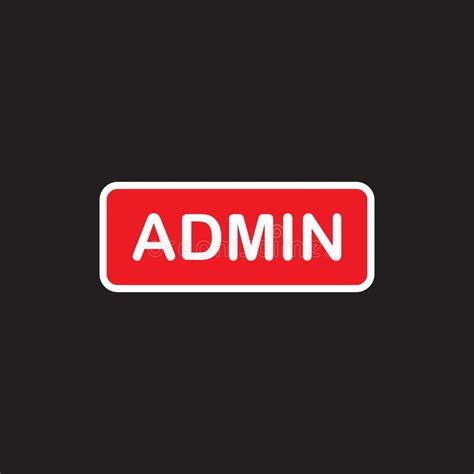 admin red button sign vector illustration  black background royalty