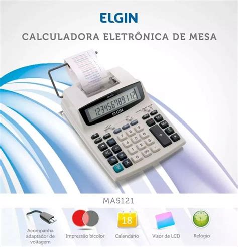 Calculadora De Mesa Bobina D Gitos Elgin Ma Calculadora